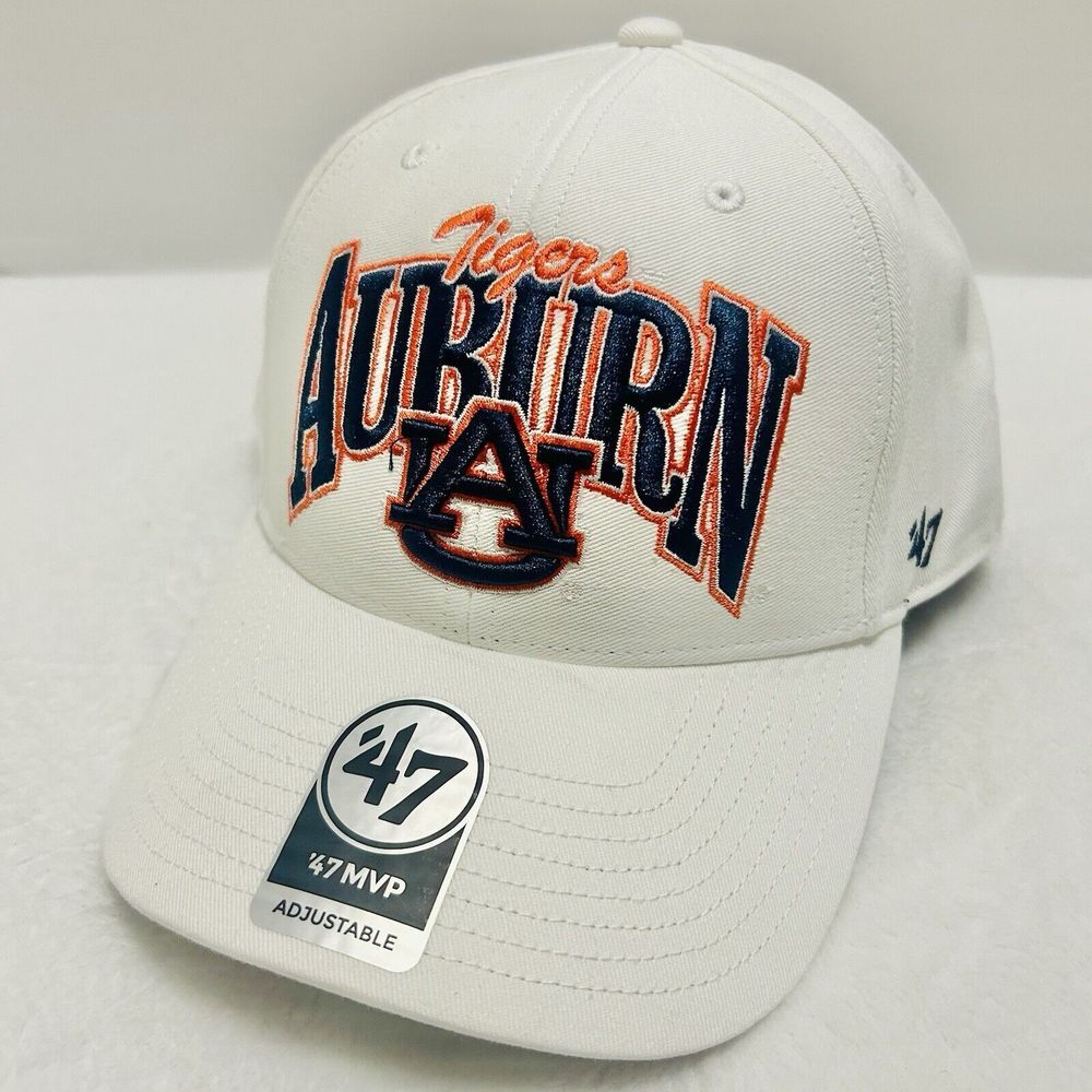 '47 Brand Auburn Tigers Keystone MVP Snapback Hat Cap Adjustable White NCAA